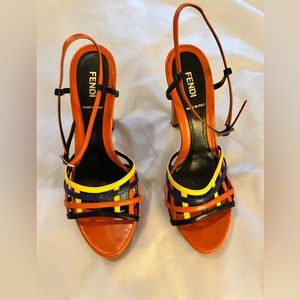 Authentic Fendi Orange multi-colored sandals